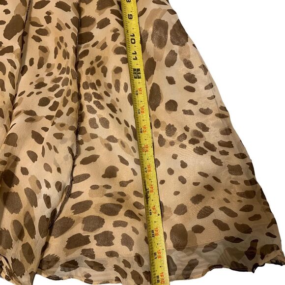 Size 6 Vintage Y2K Cheetah Print WDNY Women's Brown Skirt - Picture 3 of 5